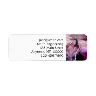 Mystic Wolf Howling at The Moon Return Address Label