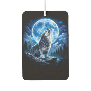 Mystic Wolf Howling Car Air Freshener