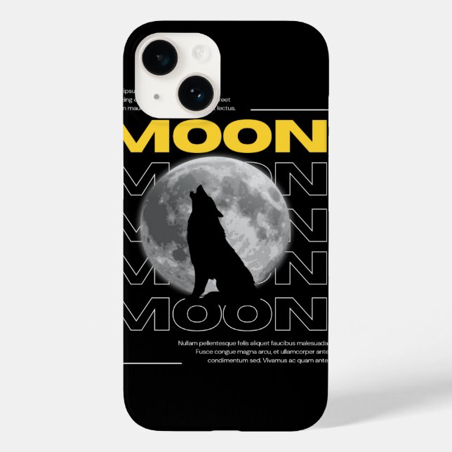 Mystic Wolf with Moon Custom Phone Case (Back)