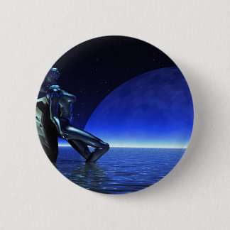Mystic woman before blue moon 6 cm round badge