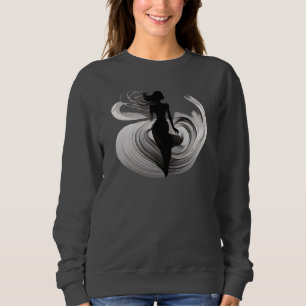 Mystic Woman in Motion – Elegant Silhouette Sweatshirt