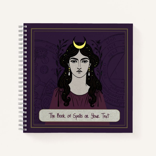 Mystical 8.5x8.5" Witch's Book of Spells Notebook (Front)