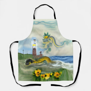 Mystical Abstract Dragon on the Ocean Apron