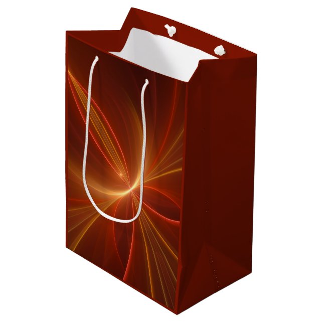 Mystical Abstract Fractal Art Modern Warm Colors Medium Gift Bag (Front Angled)