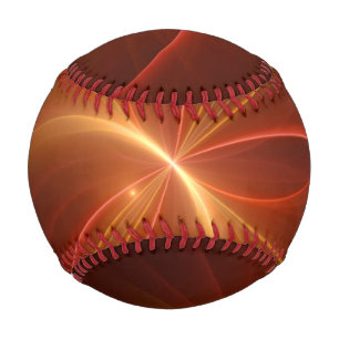 Mystical Abstract Fractal Art Modern Warm Colours Baseball