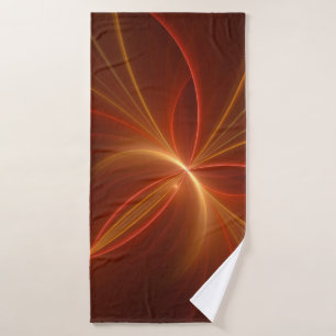 Mystical Abstract Fractal Art Modern Warm Colours Bath Towel