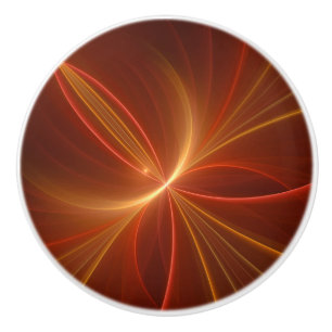 Mystical Abstract Fractal Art Modern Warm Colours Ceramic Knob