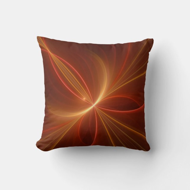 Mystical Abstract Fractal Art Modern Warm Colours Cushion (Front)