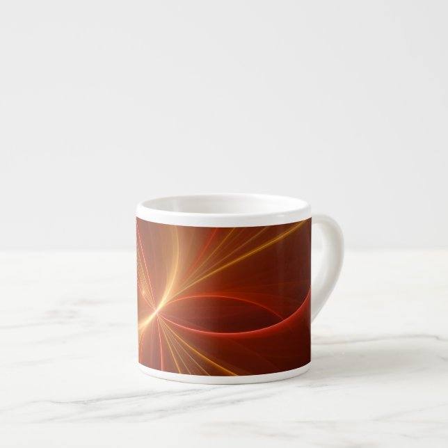 Mystical Abstract Fractal Art Modern Warm Colours Espresso Cup (Front Right)