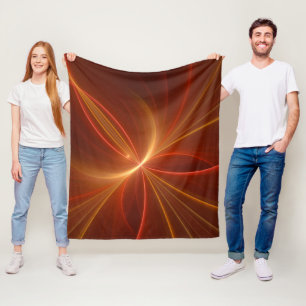 Mystical Abstract Fractal Art Modern Warm Colours Fleece Blanket