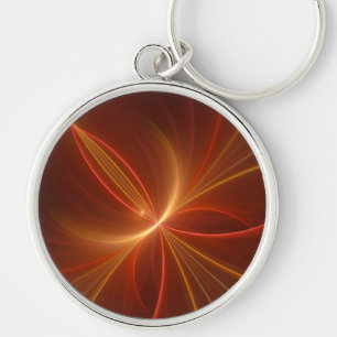 Mystical Abstract Fractal Art Modern Warm Colours Key Ring