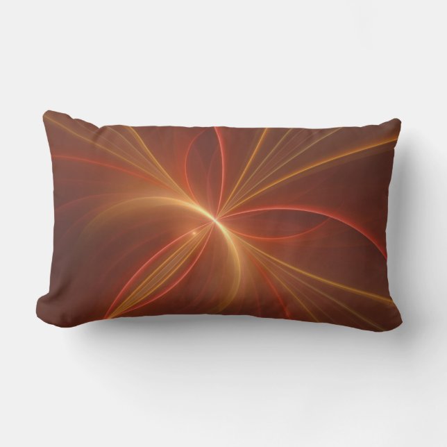 Mystical Abstract Fractal Art Modern Warm Colours Lumbar Cushion (Front)