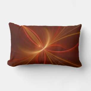 Mystical Abstract Fractal Art Modern Warm Colours Lumbar Cushion