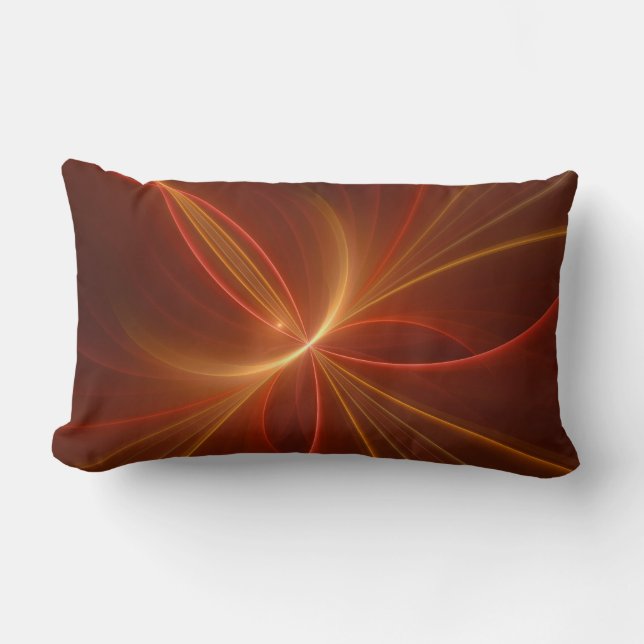 Mystical Abstract Fractal Art Modern Warm Colours Lumbar Cushion (Front)