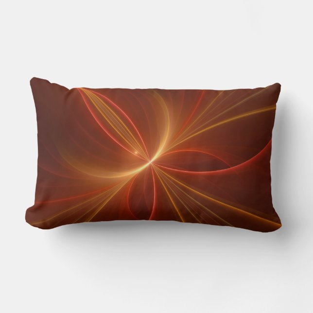 Mystical Abstract Fractal Art Modern Warm Colours Lumbar Cushion (Front)