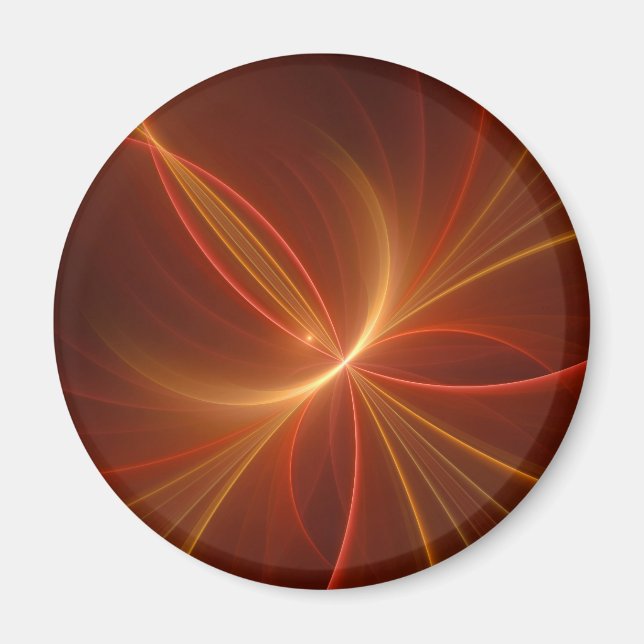 Mystical Abstract Fractal Art Modern Warm Colours Magnet (Front)