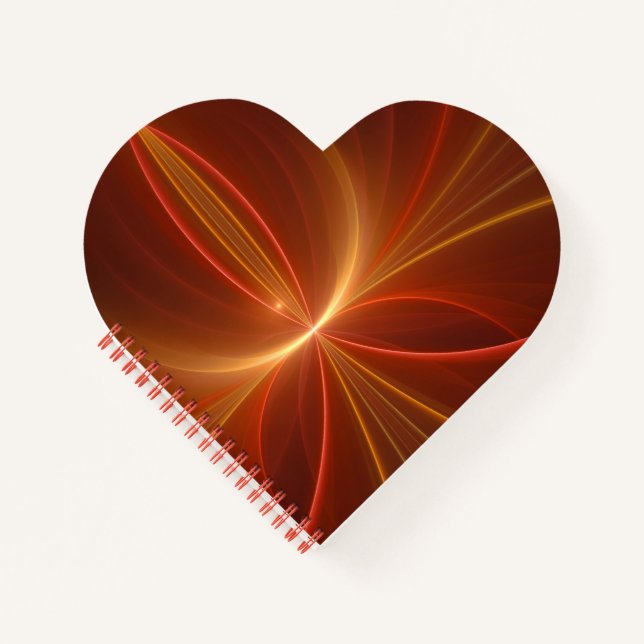 Mystical Abstract Fractal Art Modern Warm Colours Notebook (Front)