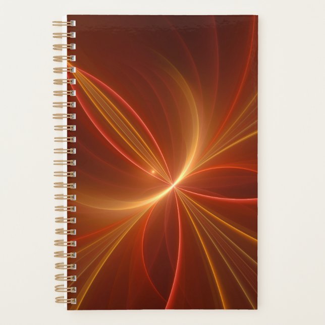 Mystical Abstract Fractal Art Modern Warm Colours Planner (Front)
