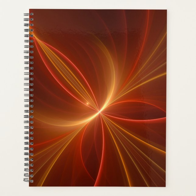 Mystical Abstract Fractal Art Modern Warm Colours Planner (Front)