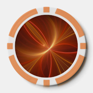 Mystical Abstract Fractal Art Modern Warm Colours Poker Chips