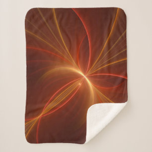 Mystical Abstract Fractal Art Modern Warm Colours Sherpa Blanket
