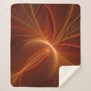 Mystical Abstract Fractal Art Modern Warm Colours Sherpa Blanket