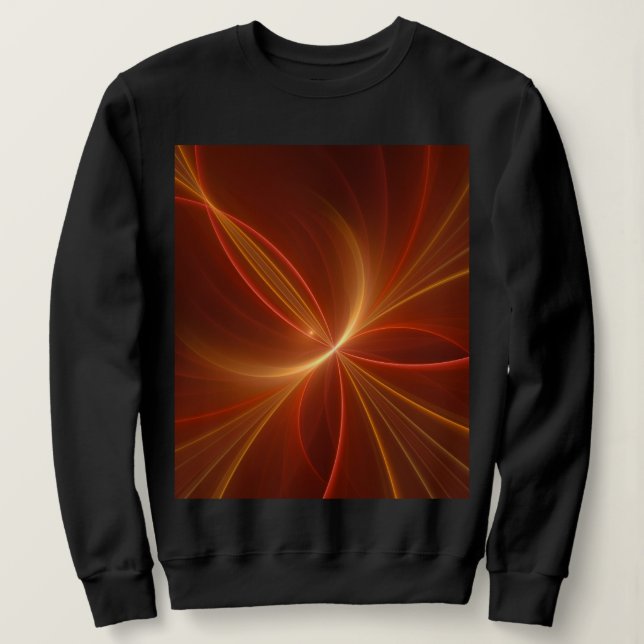 Mystical Abstract Fractal Art Modern Warm Colours Sweatshirt (Design Front)