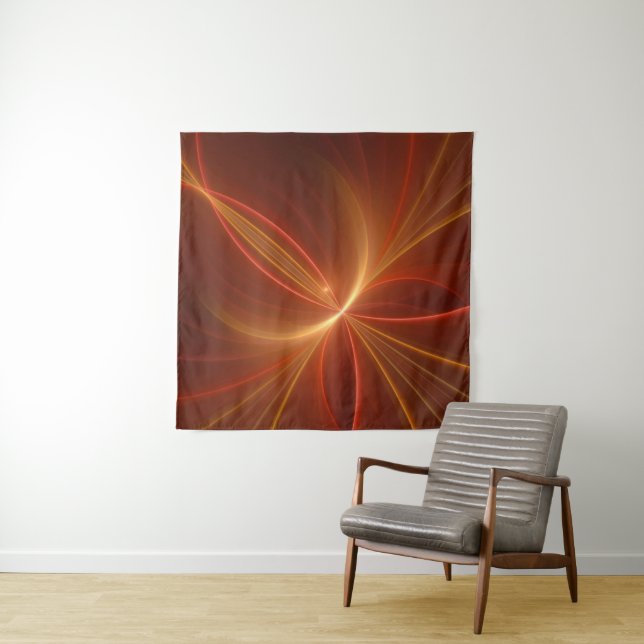 Mystical Abstract Fractal Art Modern Warm Colours Tapestry (In Situ)