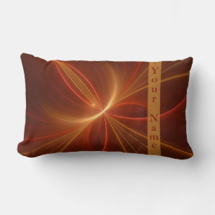 Mystical Abstract Fractal Modern Warm Colours Name Lumbar Cushion
