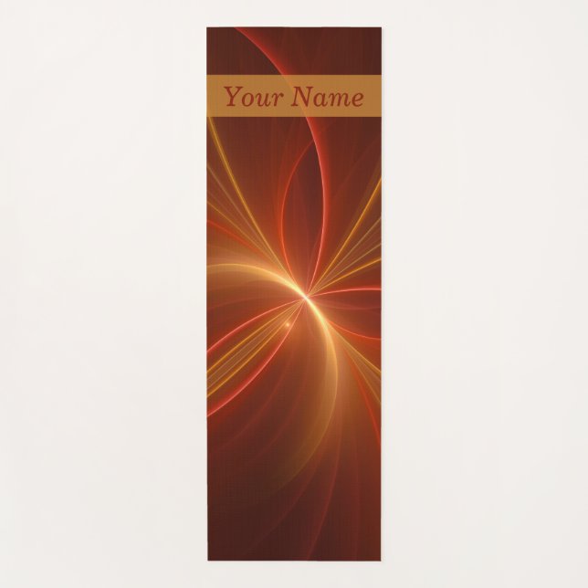 Mystical Abstract Fractal Modern Warm Colours Name Yoga Mat (Front)