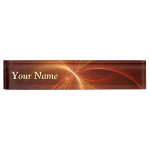 Mystical Abstract Fractal Modern Warm Colours Titl Nameplate