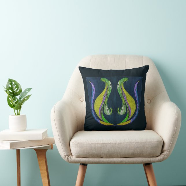 Mystical Abstract Love birds  Cushion (Chair)