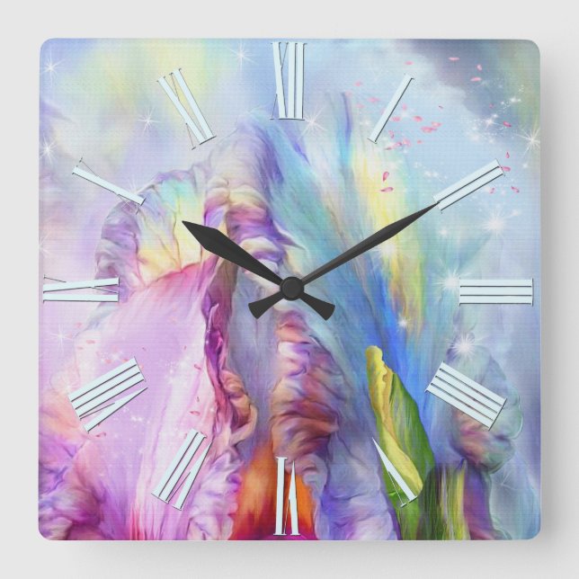 Mystical Abstract Square Wall Clock (Front)