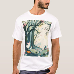Mystical Abstract Watercolor Forest T-Shirt