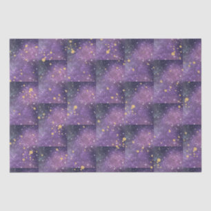 Mystical All Occasion Purple Gold Sparkles Stars Tissue Paper