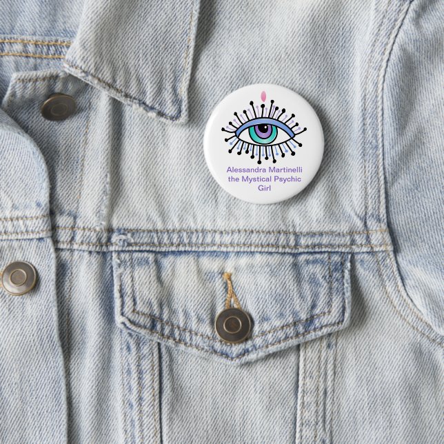 Mystical All-Seeing Eye Pin – Personalised Button (In Situ)