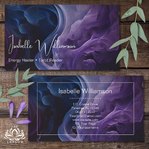Mystical Amethyst Celestial Reiki Meditation Yoga Business Card