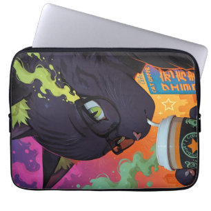 Mystical Anime Black Cat Laptop Sleeve