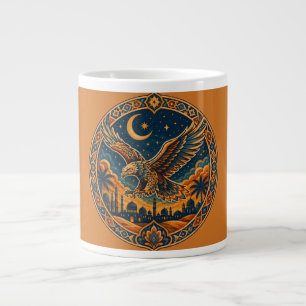 Mystical Arabian Owl Crescent Moon Desert Art Large Coffee Mug