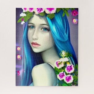 Mystical Art Beautiful Blue Fairy Jigsaw Puzzle