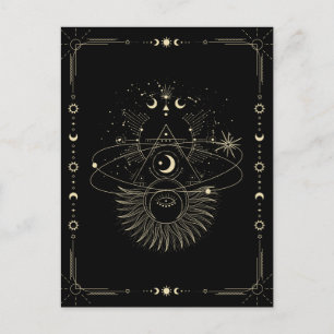 Mystical art moon universe celestial  postcard