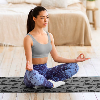 Mystical Astrology Black Cat Raven Stars Yoga Mat