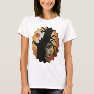 Mystical Autumn Tree Woman – Fantasy T-Shirt
