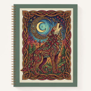 Mystical Autumn Wolf Moon Zentangle Journal