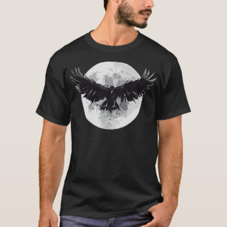 Mystical Bird Mystical Full Moon Raven Crow Crows  T-Shirt
