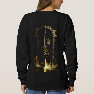 Mystical Black Cat Behind Golden Door Sweatshirt