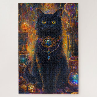 Mystical Black Cat Jigsaw Puzzle