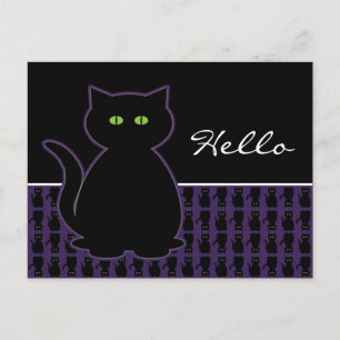 Mystical Black Cat Postcard