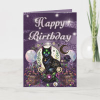 Mystical Black Cat Witchy Birthday Celestial Theme