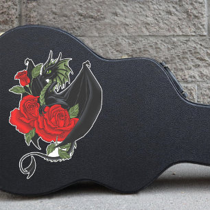 Mystical Black Dragon Red Roses Lavender Gothic